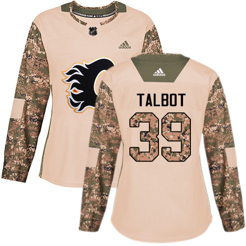 Adidas Flames #39 Cam Talbot Camo Authentic 2017 Veterans Day Women's Stitched NHL Jersey